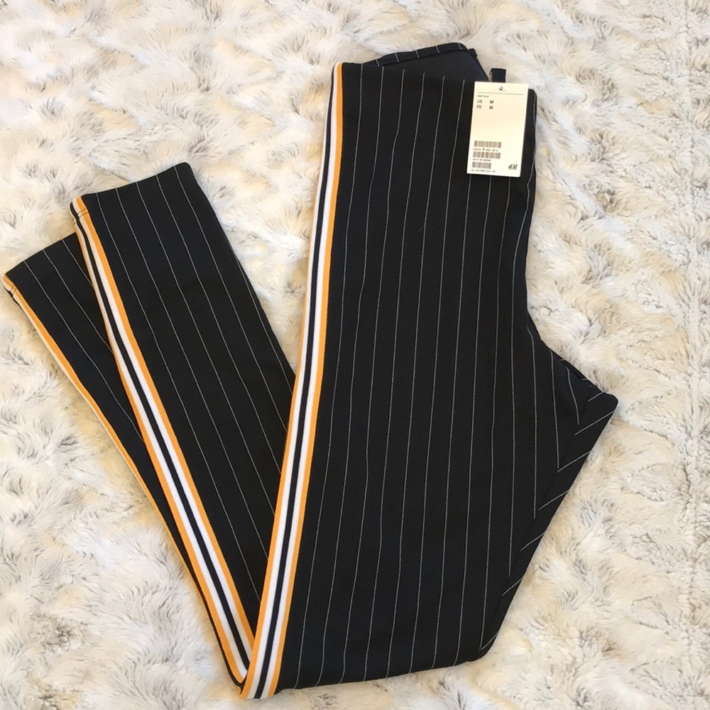 NWT H&M pants with racing stripe Size M